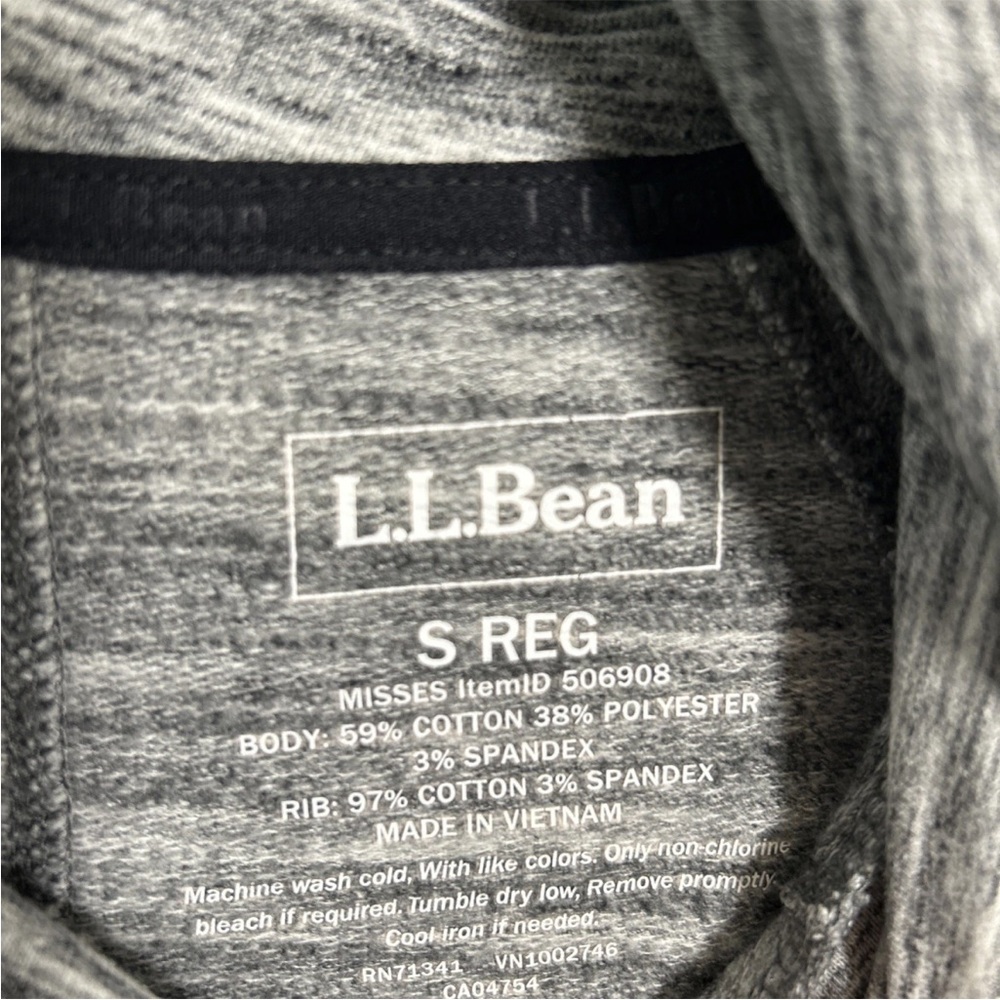 L.L. Bean Women’s Sm Cozy Fleece Pullover Sweatshirt Thumbholes Cowl Neck Gray - Picture 6 of 12